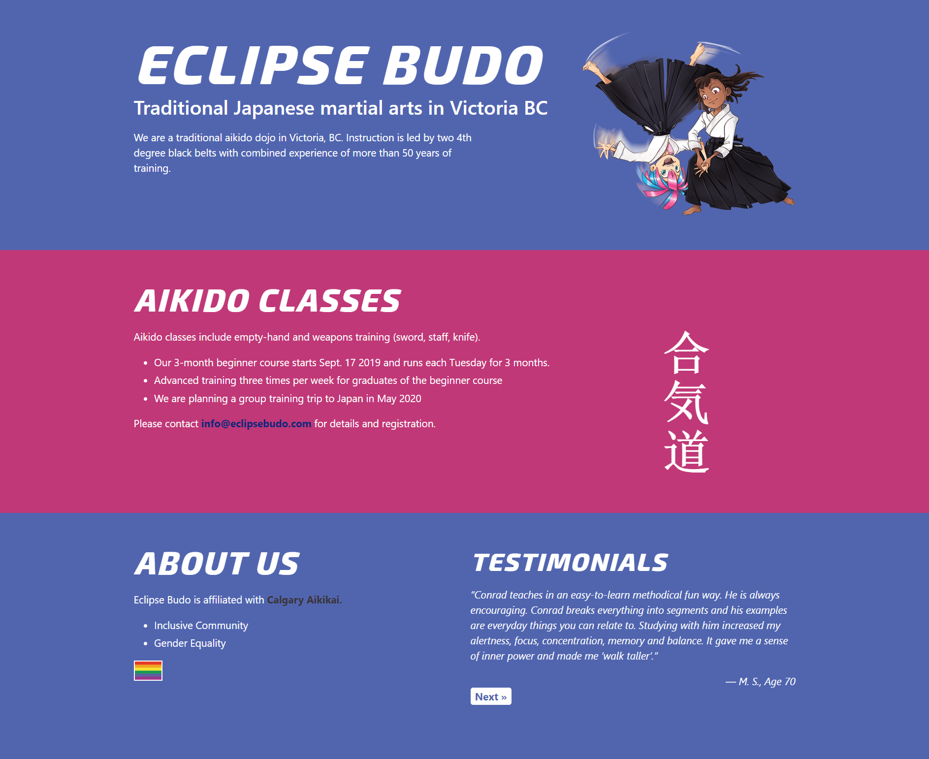 Single Page WordPress Theme for EclipseBudo.com