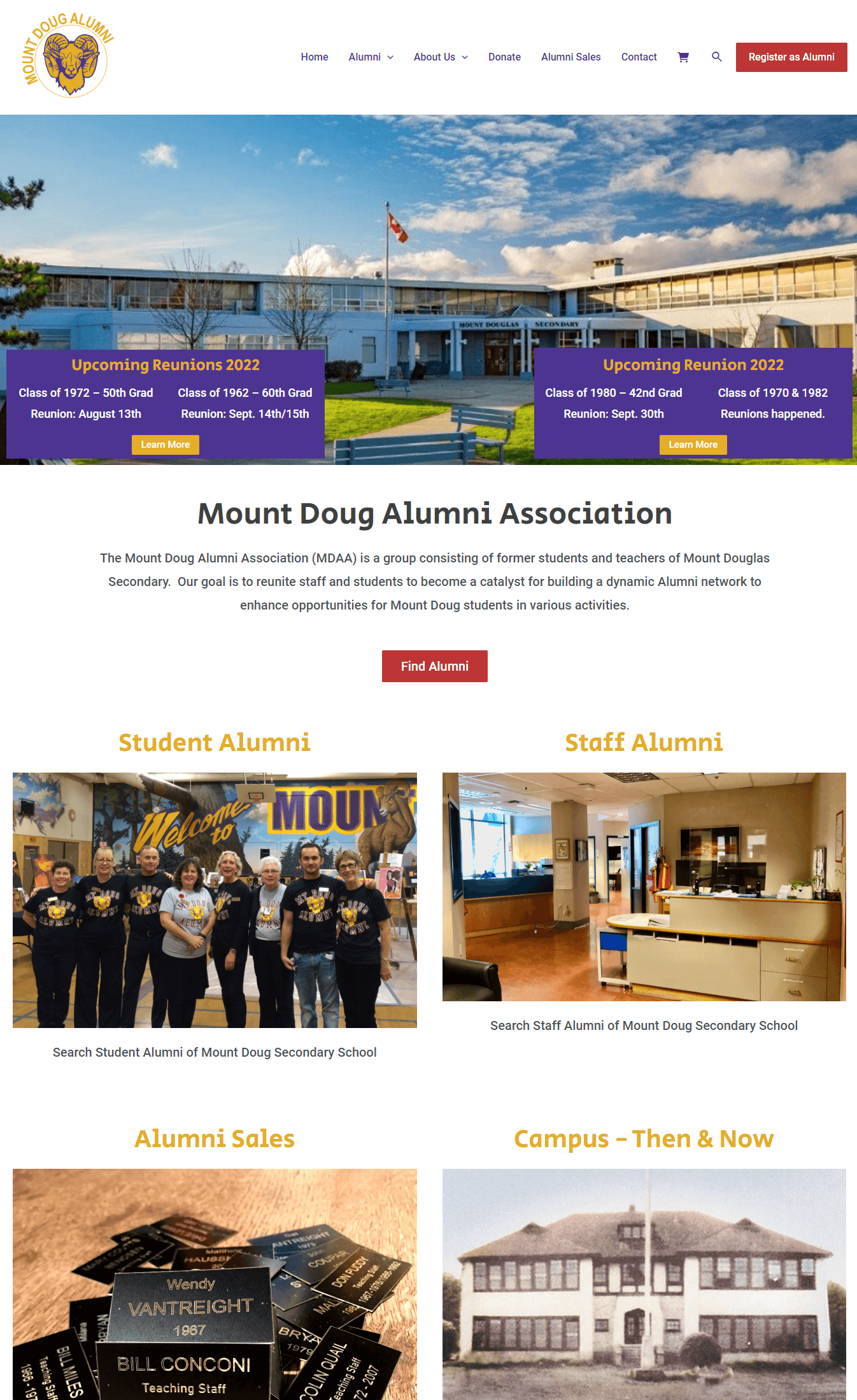New Website for Mt Doug Alumni Association