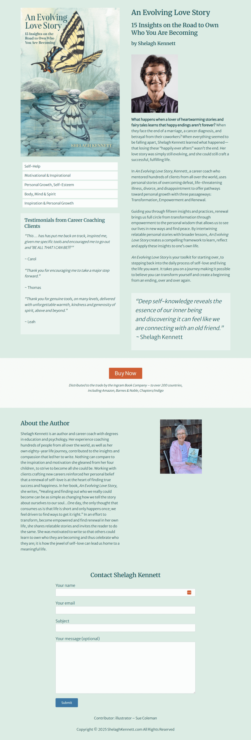 Landing Page Design for Shelagh Kennett