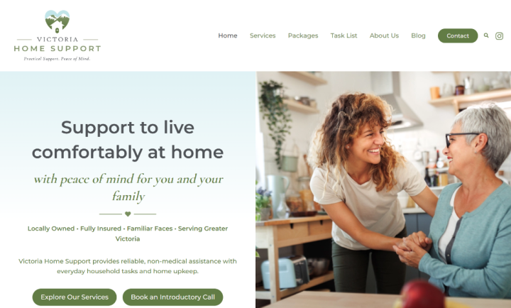 Website Design for Victoria Home Support by Createscape Design Studio