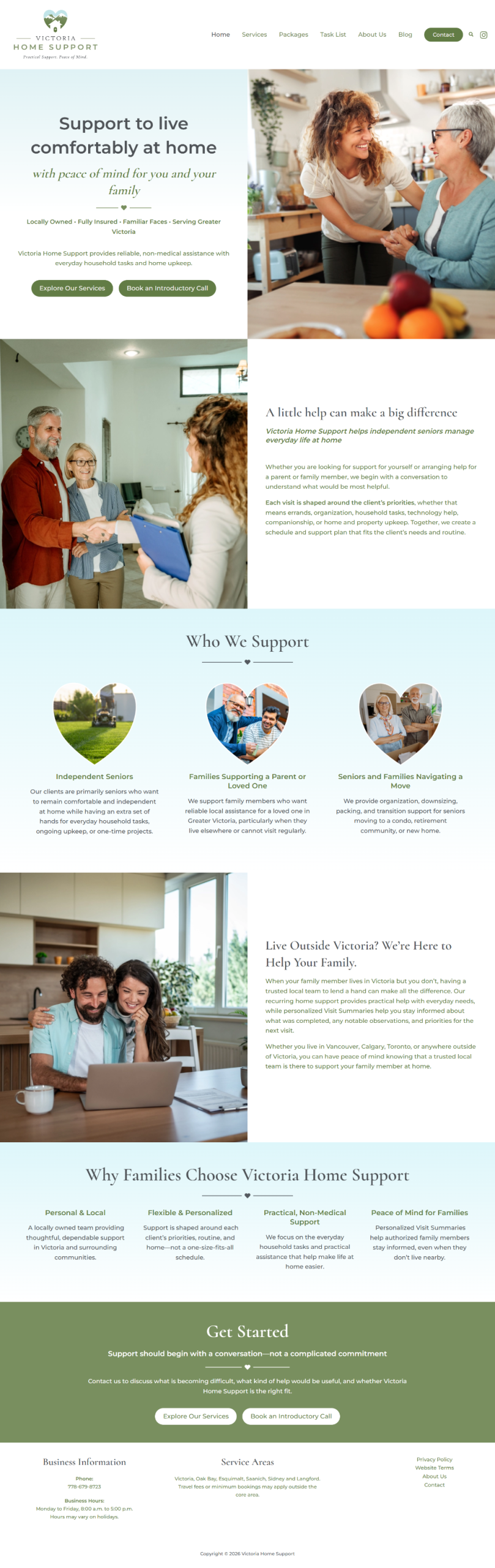 Website Design for Victoria Home Support by Createscape Design Studio
